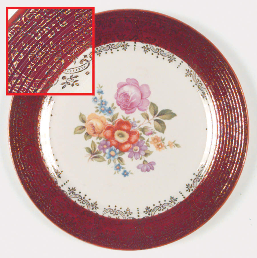 Meissen Rose Red Dinner Plate by Limoges-American-1