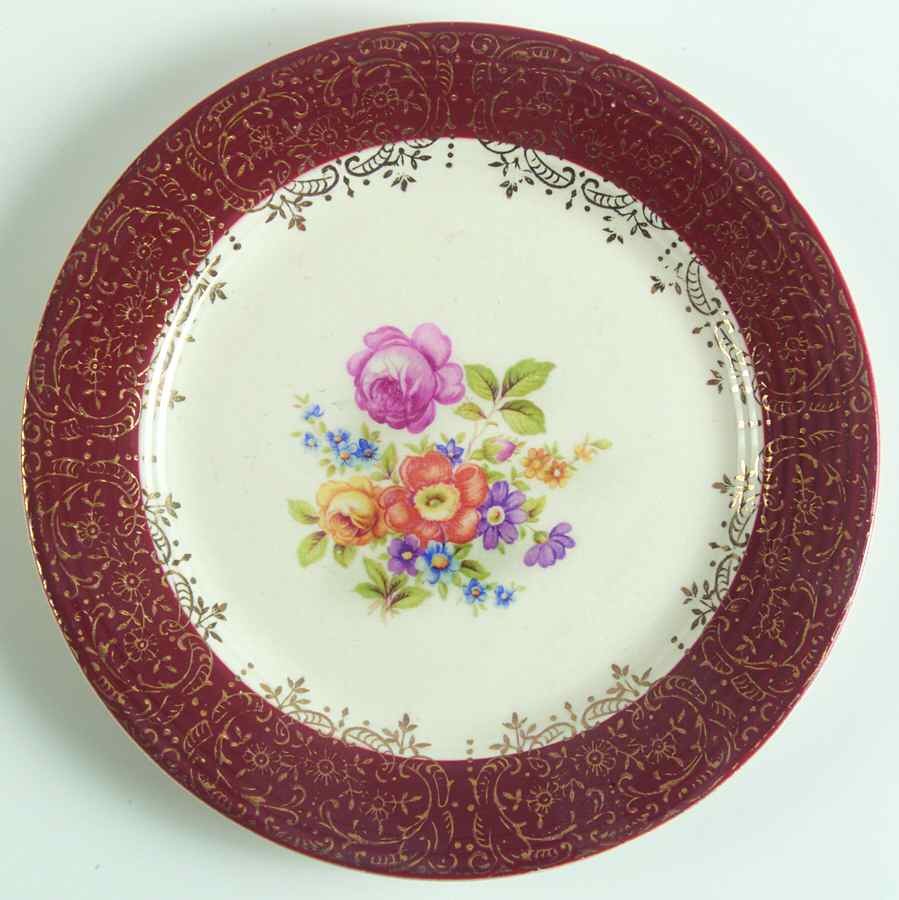 Meissen Rose Red Bread & Butter Plate by Limoges-American-1