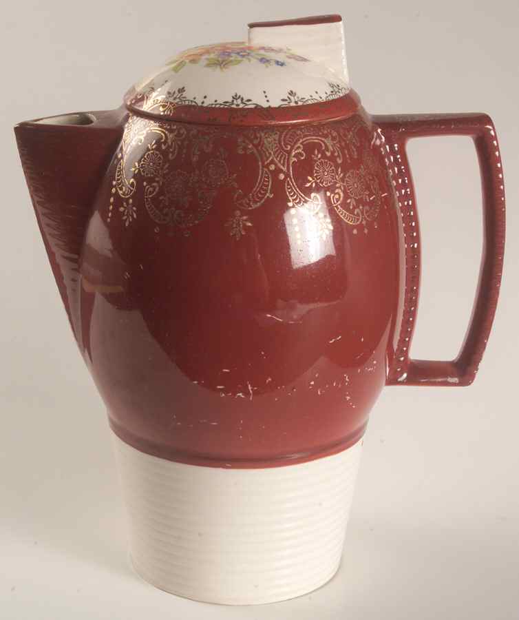Meissen Rose Red Coffee Pot & Lid by Limoges-American-1