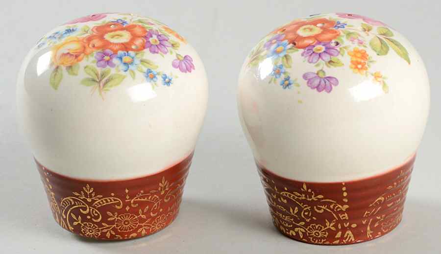 Meissen Rose Red Salt & Pepper Set by Limoges-American-1