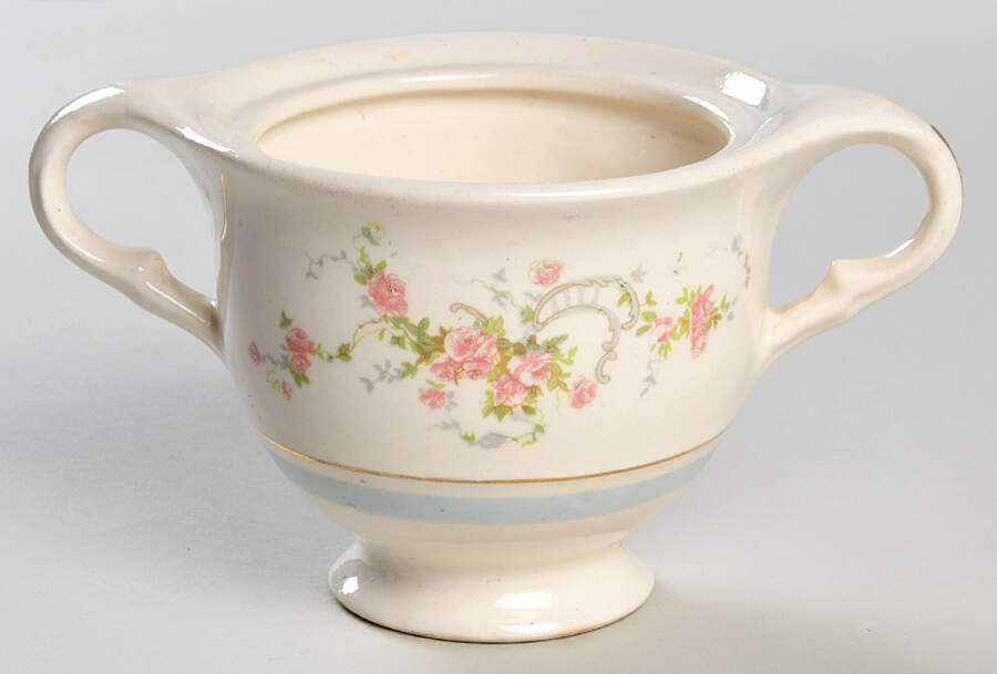 Nancy Rose Sugar Bowl No Lid by Limoges-American-1