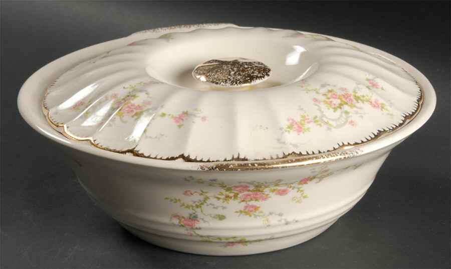 Nancy Rose Round Covered Vegetable by Limoges-American-1