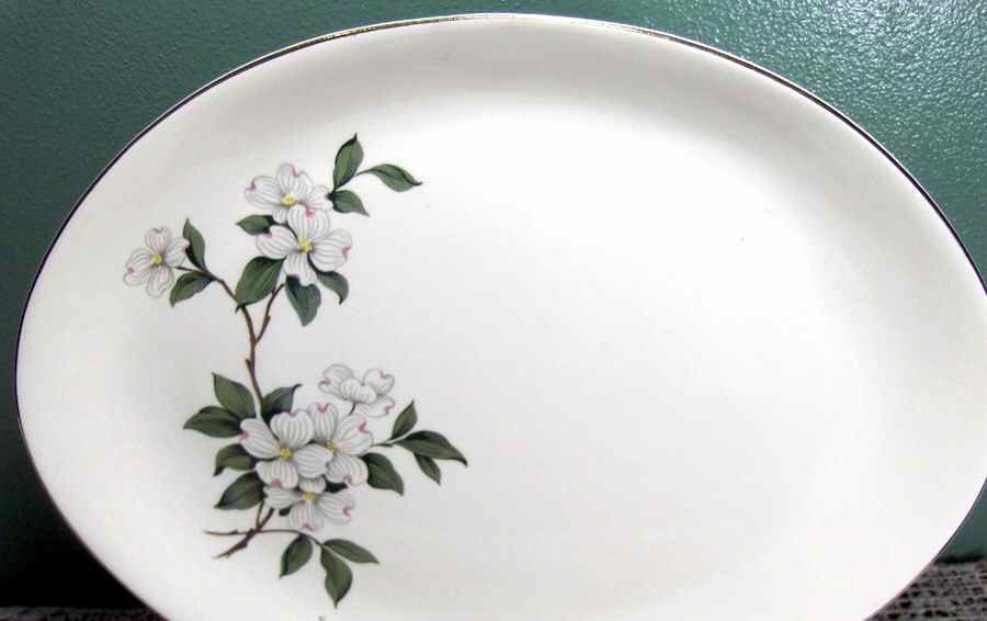 New Dogwood 11" Oval Serving Platter by Limoges-American-1