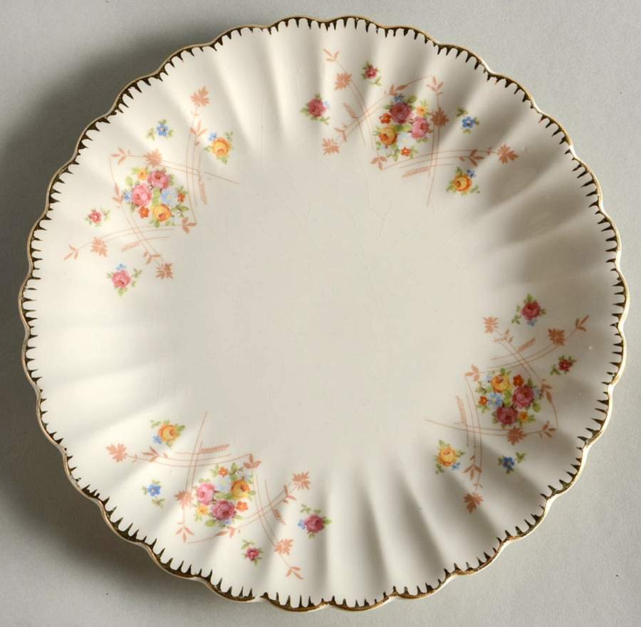 New Princess (Scalloped, Gold Trim) Salad Plate by Limoges-American-1