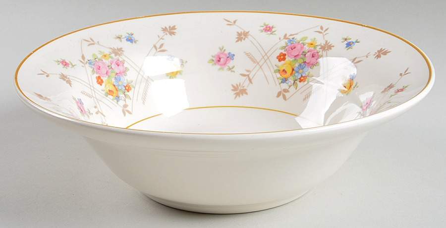 New Princess (Smooth, Yellow Trim) 8" Round Vegetable Bowl by Limoges-American-1