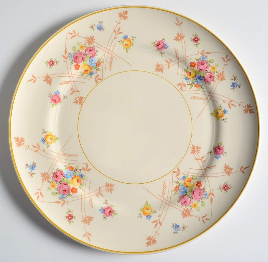 New Princess (Smooth, Yellow Trim) Luncheon Plate by Limoges-American-1