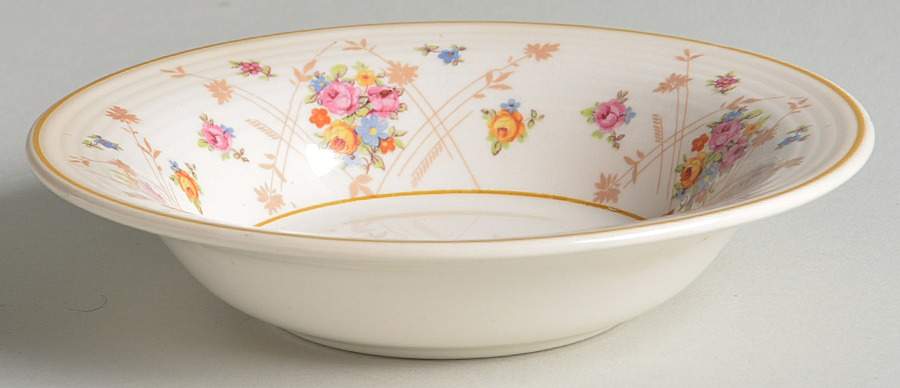 New Princess (Smooth, Ridges, Yellow Trim) Rim Fruit/Dessert (Sauce) Bowl by Limoges-American-1