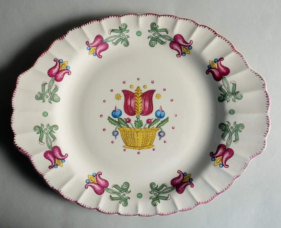 Old Dutch 13" Oval Serving Platter by Limoges-American-1