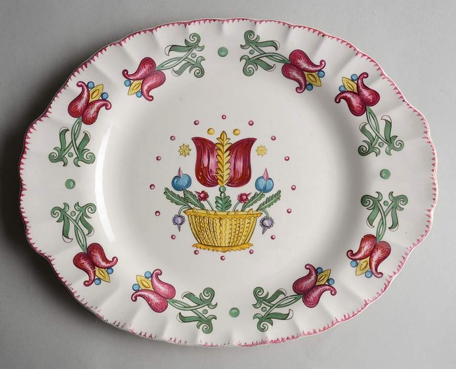 Old Dutch 12" Oval Serving Platter by Limoges-American-1