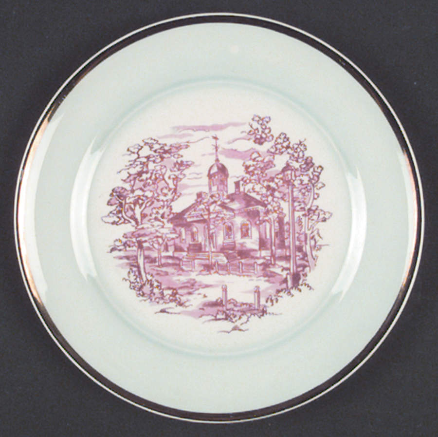 Old Virginia Maroon Bread & Butter Plate by Limoges-American-1