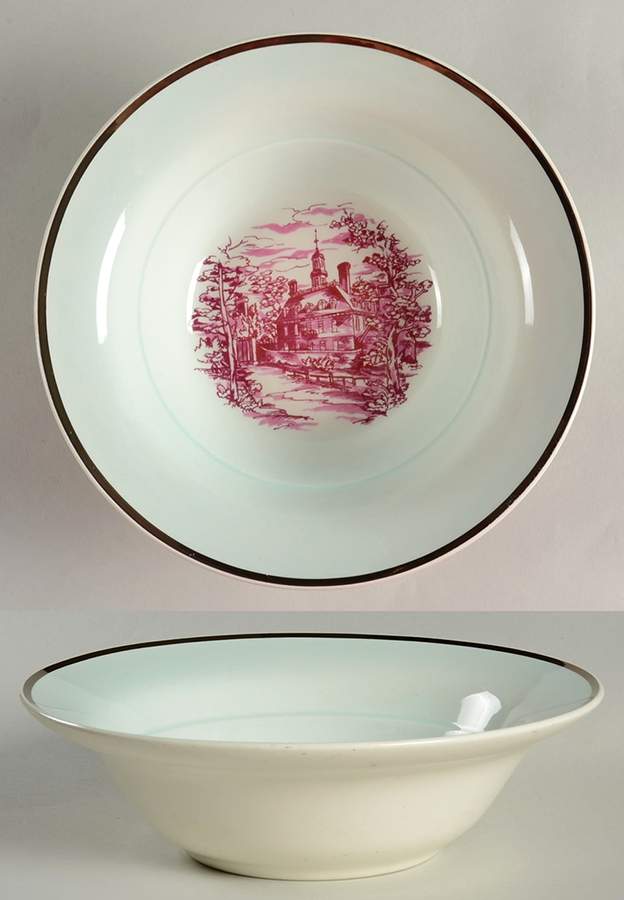 Old Virginia Maroon 8" Round Vegetable Bowl by Limoges-American-1