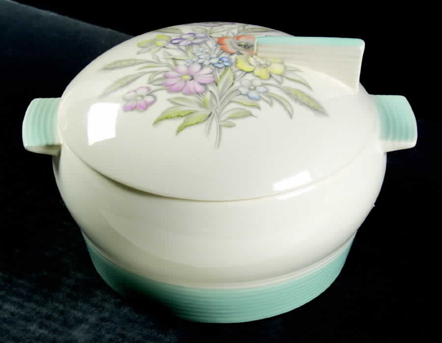 Oslo Blue Round Covered Vegetable by Limoges-American-1
