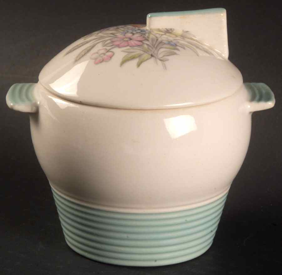 Oslo Blue Sugar Bowl & Lid by Limoges-American-1