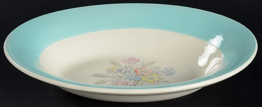 Oslo Blue 9" Oval Vegetable Bowl by Limoges-American-1