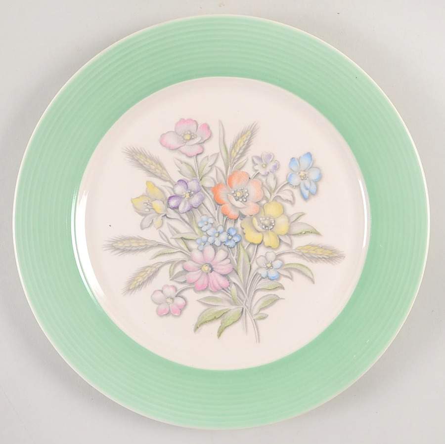 Oslo Green Luncheon Plate by Limoges-American-1