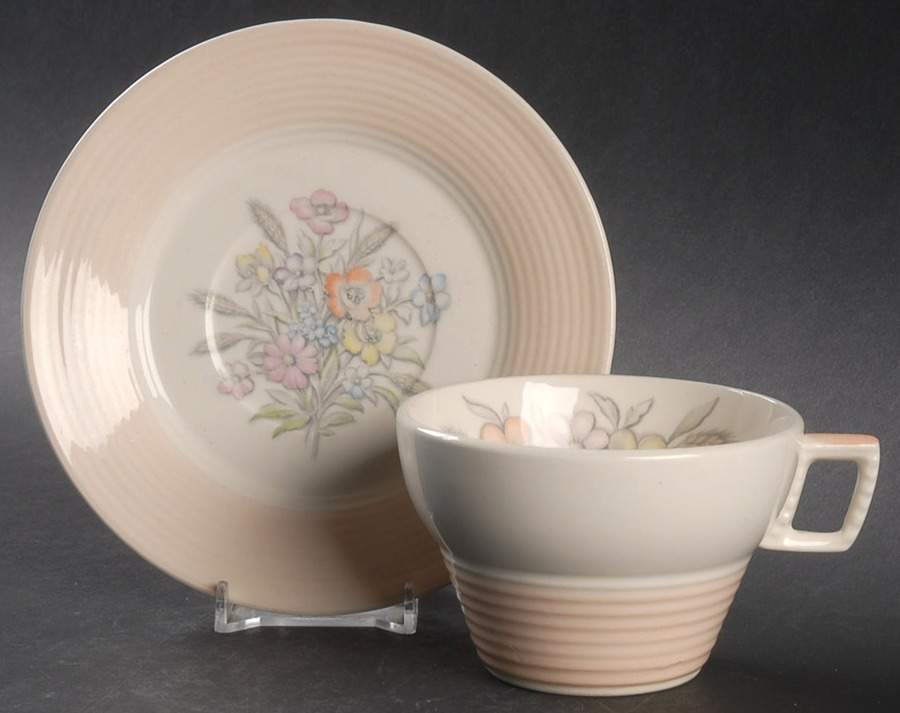 Oslo Pink Flat Cup & Saucer Set by Limoges-American-1