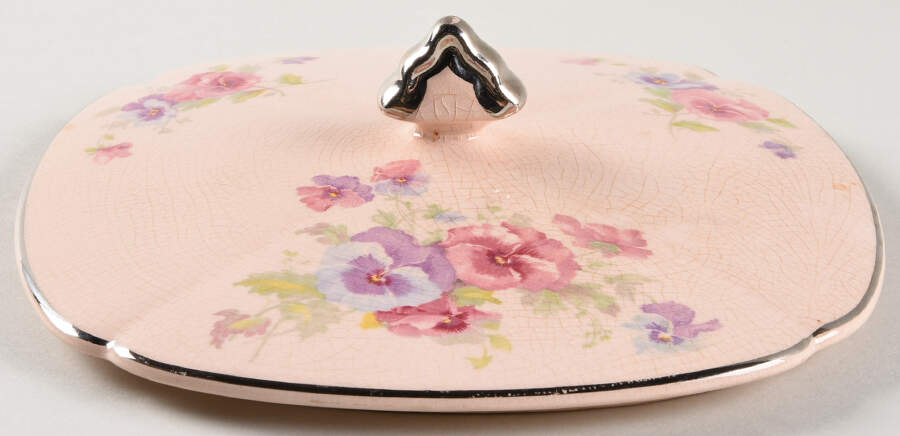 The Pansy (Glo Peach) Lid for Round Vegetable by Limoges-American-1