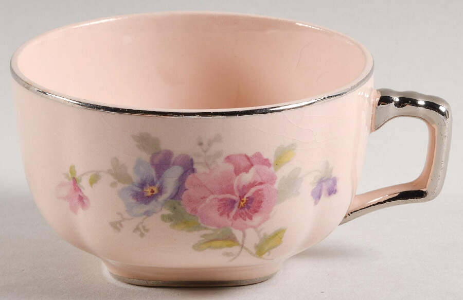 The Pansy (Glo Peach) Flat Cup by Limoges-American-1