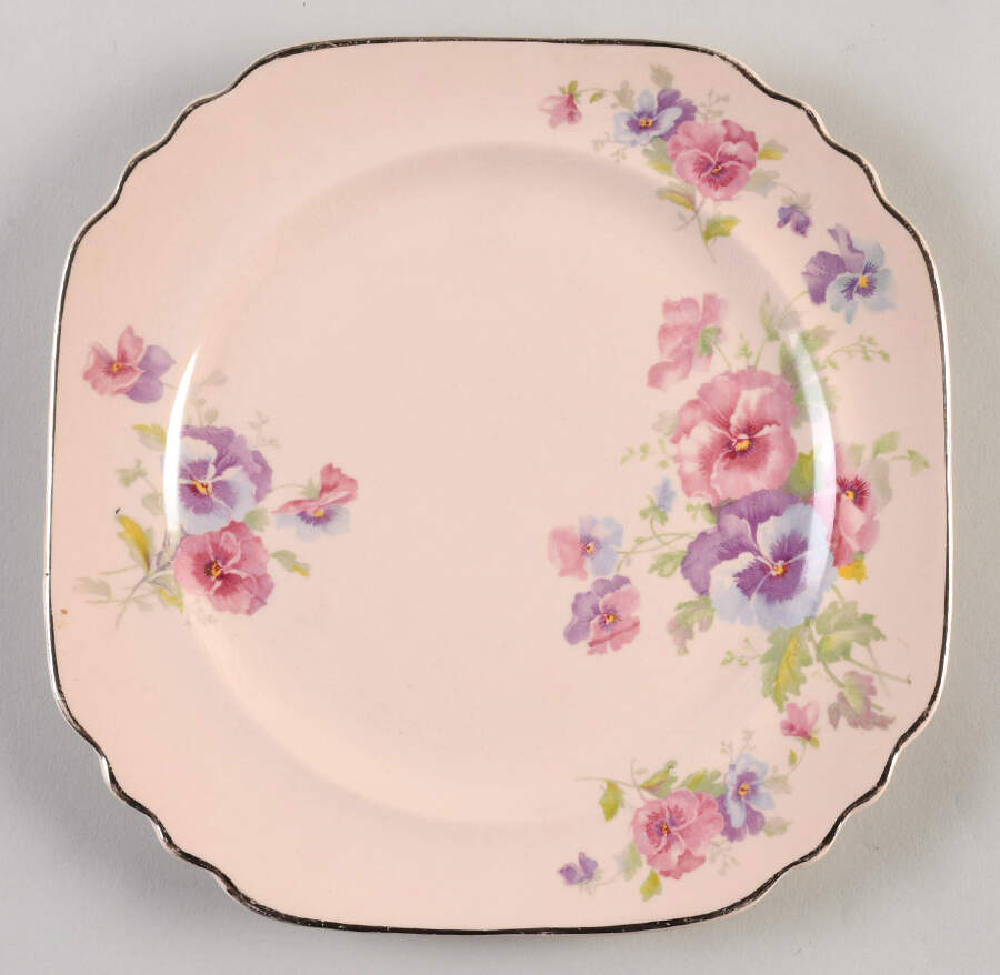 The Pansy (Glo Peach) Luncheon Plate by Limoges-American-1