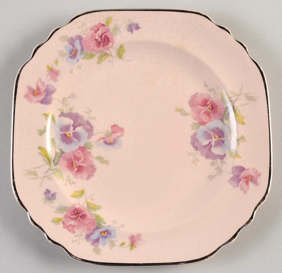 The Pansy (Glo Peach) Salad Plate by Limoges-American-1