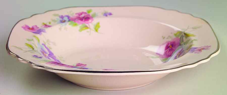 The Pansy (Glo Peach) Rim Cereal Bowl by Limoges-American-1