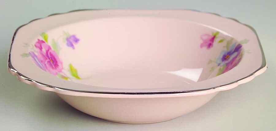 The Pansy (Glo Peach) Rim Fruit/Dessert (Sauce) Bowl by Limoges-American-1