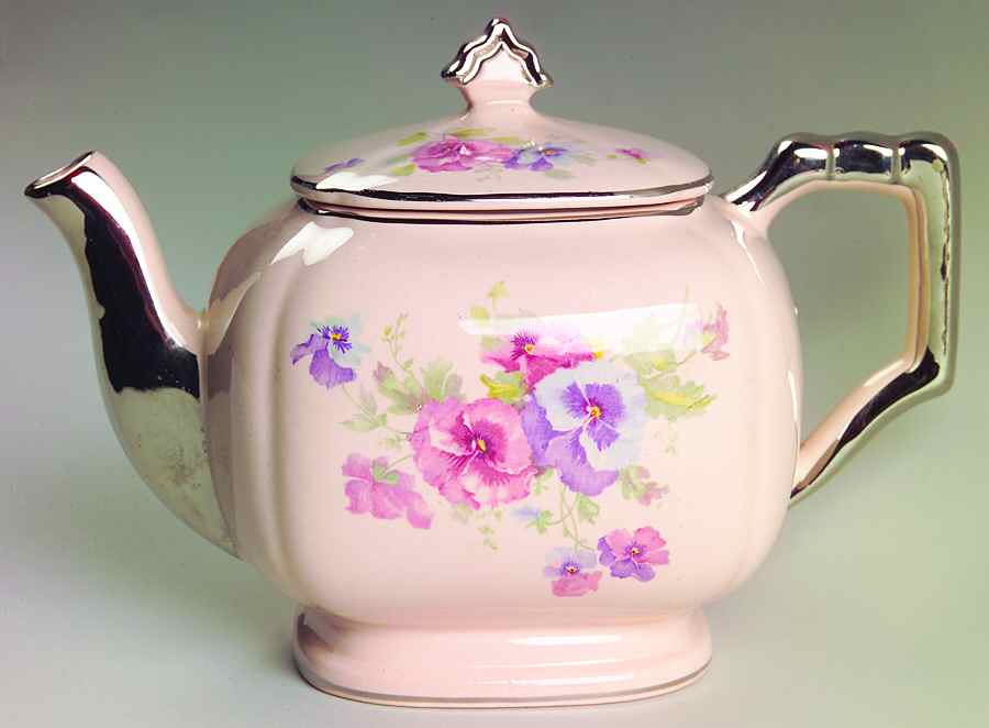 The Pansy (Glo Peach) Teapot & Lid by Limoges-American-1
