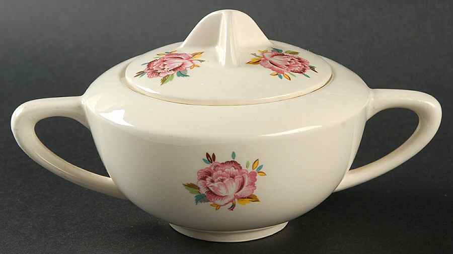 Regency Bouquet Sugar Bowl & Lid by Limoges-American-1