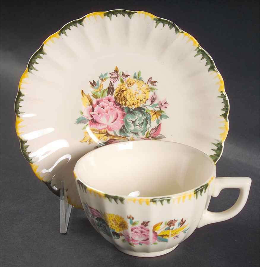 Regency Monsoon Flat Cup & Saucer Set by Limoges-American-1