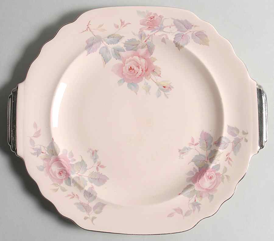 Rose Marie Square Handled Cake Plate by Limoges-American-1