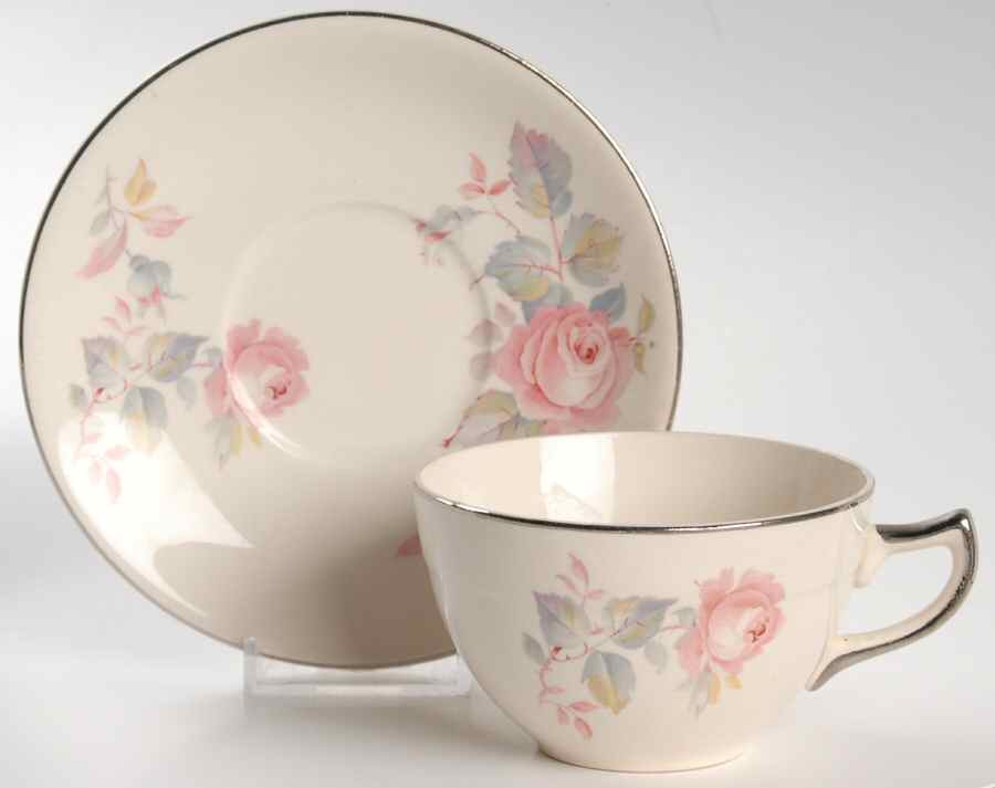 Rose Marie Flat Cup & Saucer Set by Limoges-American-1