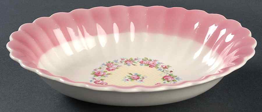 Rose Minuet (Chateau) 9" Oval Vegetable Bowl by Limoges-American-1