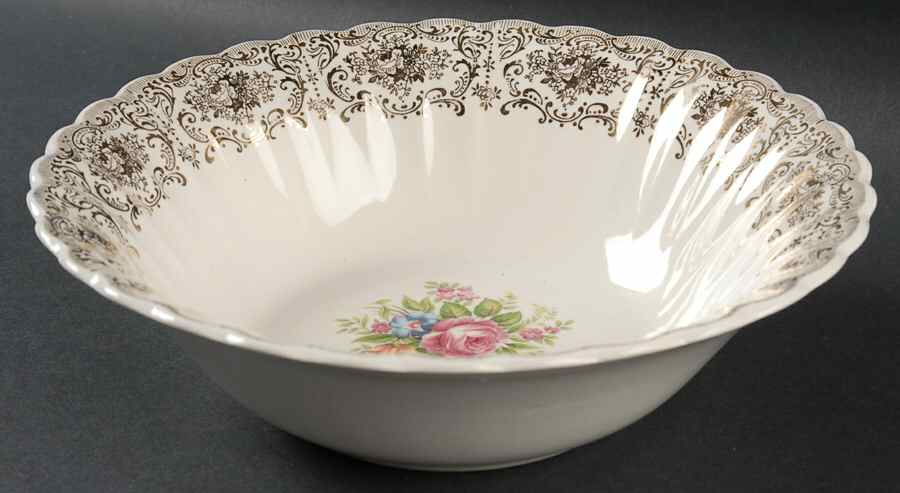 Rosalie (Scalloped) 8" Round Vegetable Bowl by Limoges-American-1