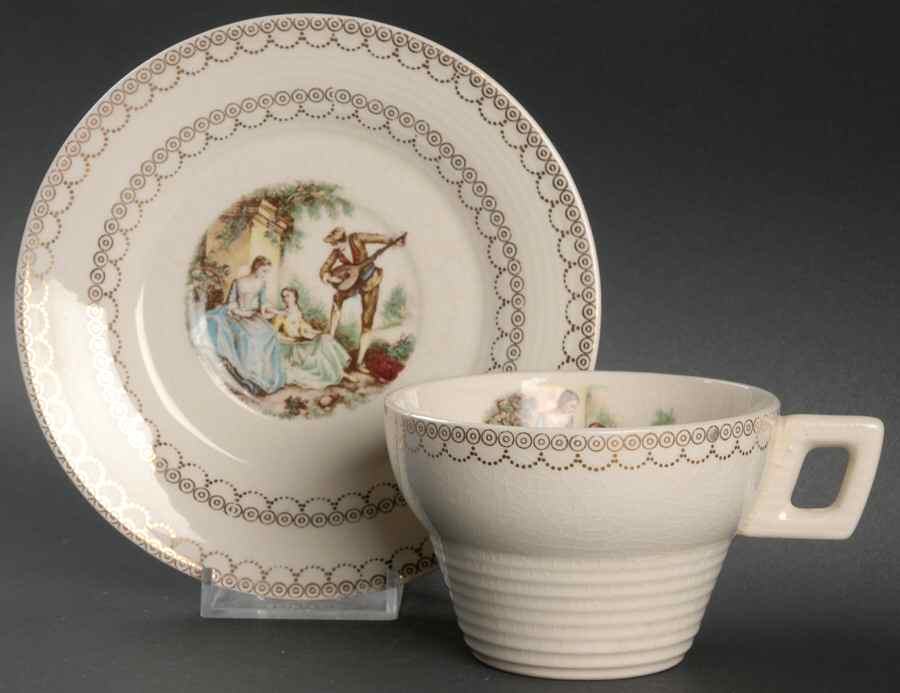 Serenade Flat Cup & Saucer Set by Limoges-American-1