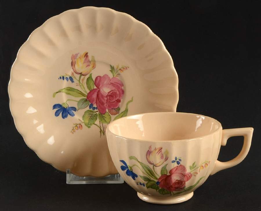 Sharon Flat Cup & Saucer Set by Limoges-American-1