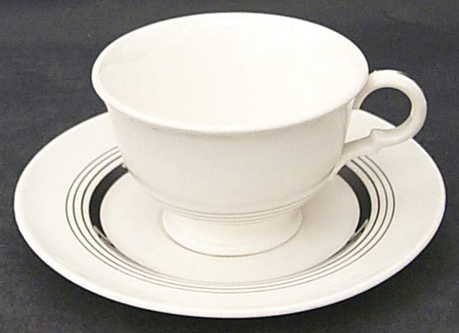 Silver Age Footed Cup & Saucer Set by Limoges-American-1