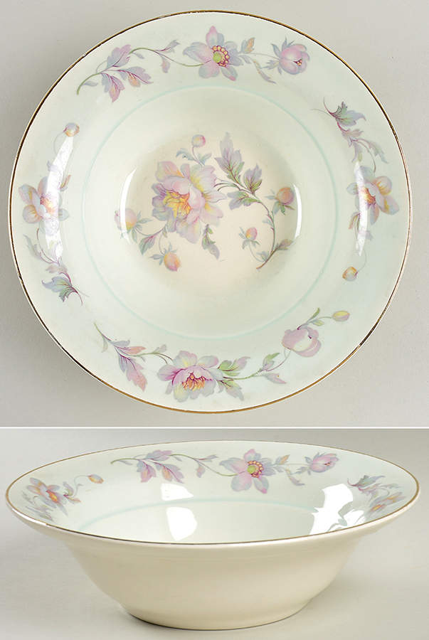 Silver Moon Celadon 8" Round Vegetable Bowl by Limoges-American-1