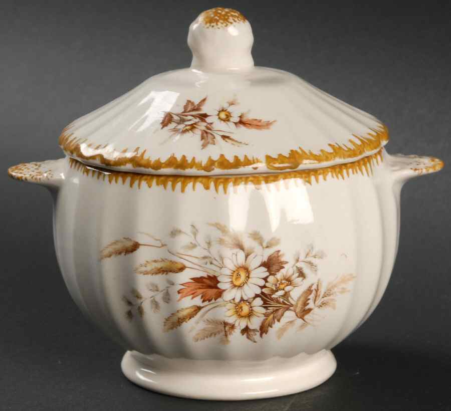 Sun Valley Sugar Bowl & Lid by Limoges-American-1