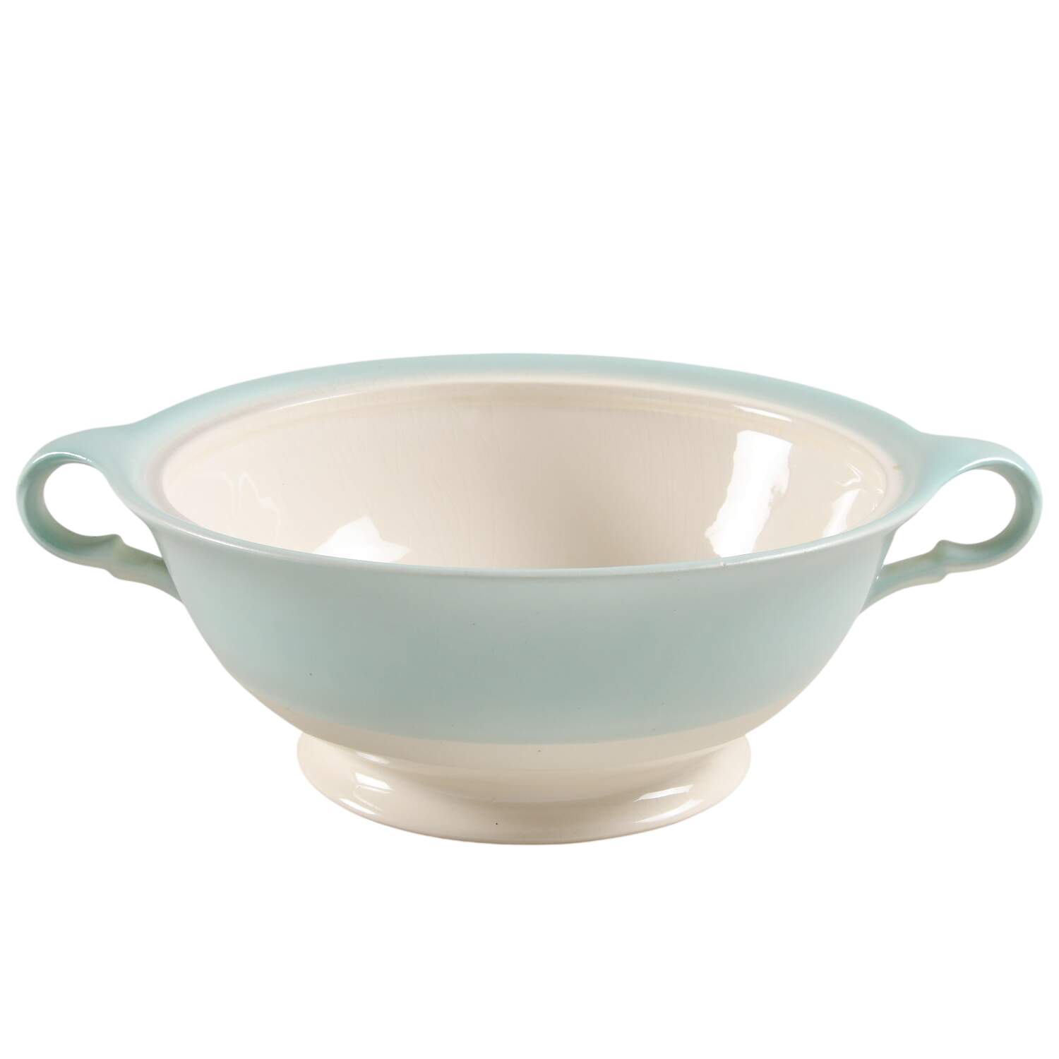 Tea Rose Cotillion Blue Round Vegetable No Lid by Limoges-American-1