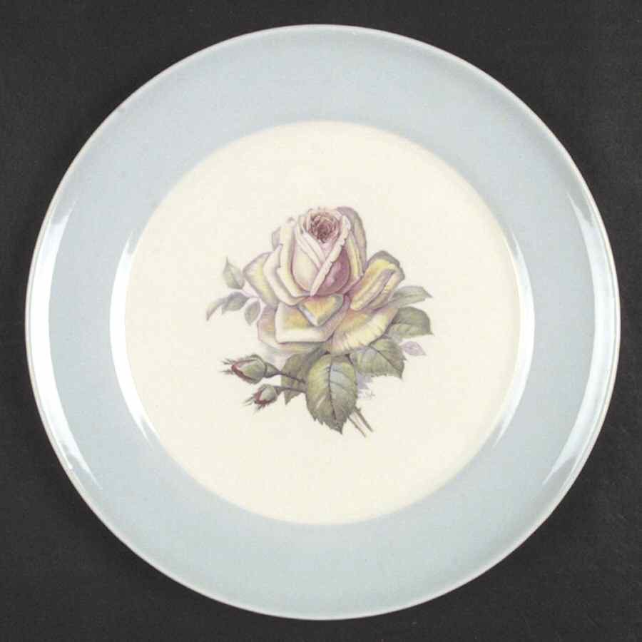 Tea Rose Cotillion Blue Dinner Plate by Limoges-American-1