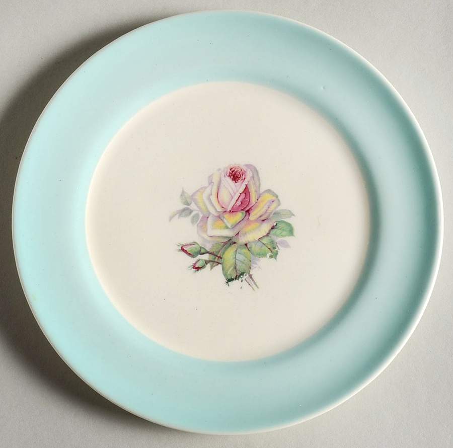 Tea Rose Cotillion Blue Bread & Butter Plate by Limoges-American-1