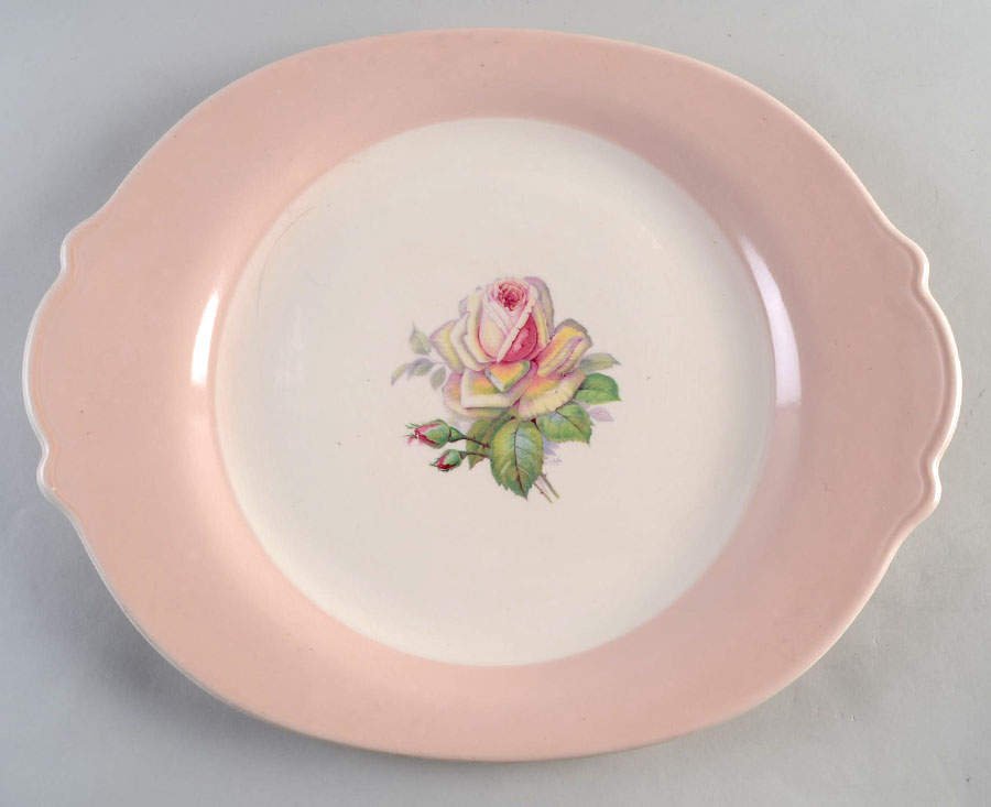 Tea Rose Cotillion Pink (No Trim) 15" Oval Serving Platter by Limoges-American-1