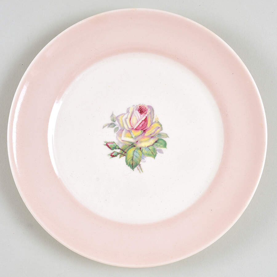 Tea Rose Cotillion Pink (No Trim) Salad Plate by Limoges-American-1