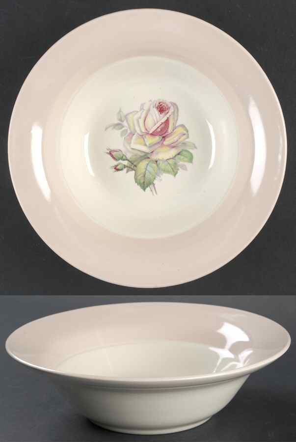 Tea Rose Cotillion Pink (No Trim) 8" Round Vegetable Bowl by Limoges-American-1