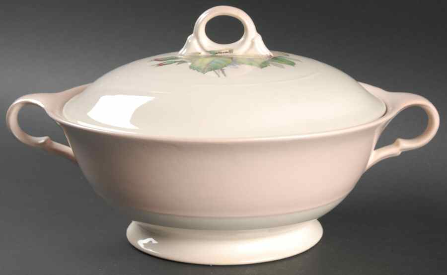 Tea Rose Cotillion Pink (No Trim) Round Covered Vegetable by Limoges-American-1
