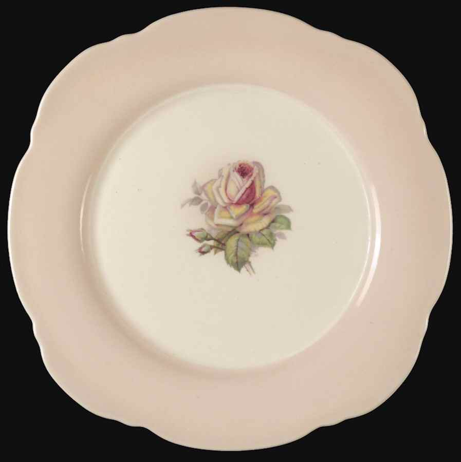 Tea Rose Cotillion Pink (No Trim) Square Salad Plate by Limoges-American-1