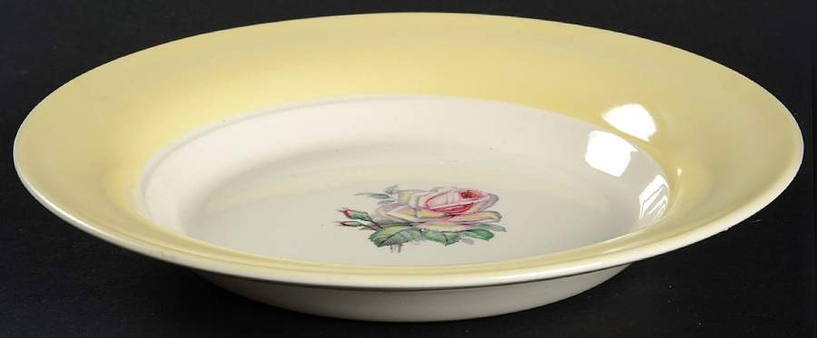 Tea Rose Cotillion Yellow Rim Soup Bowl by Limoges-American-1