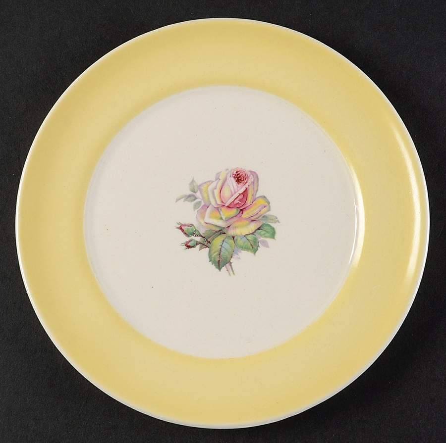 Tea Rose Cotillion Yellow Salad Plate by Limoges-American-1