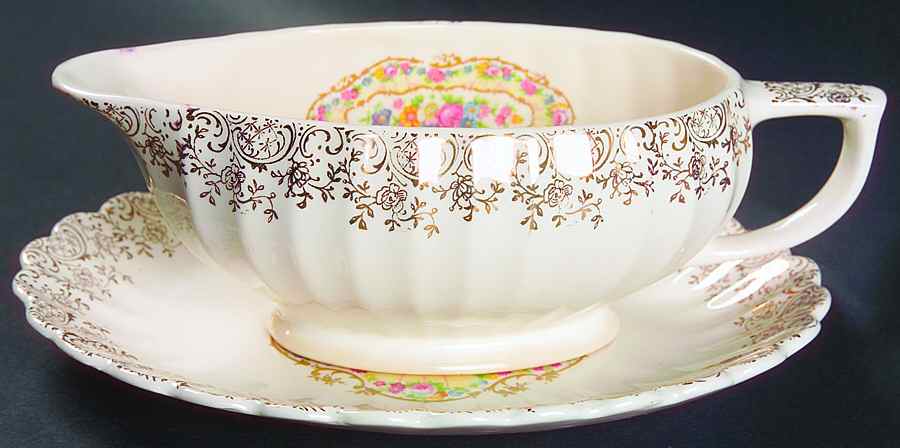Toledo Delight White Gravy Boat & Underplate by Limoges-American-1