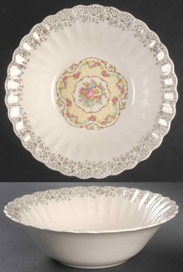 Toledo Delight White 8" Round Vegetable Bowl by Limoges-American-1